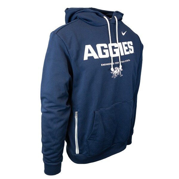 Men's Nike Engineered For Utah State Aggies Hooded Sweatshirt navy blue